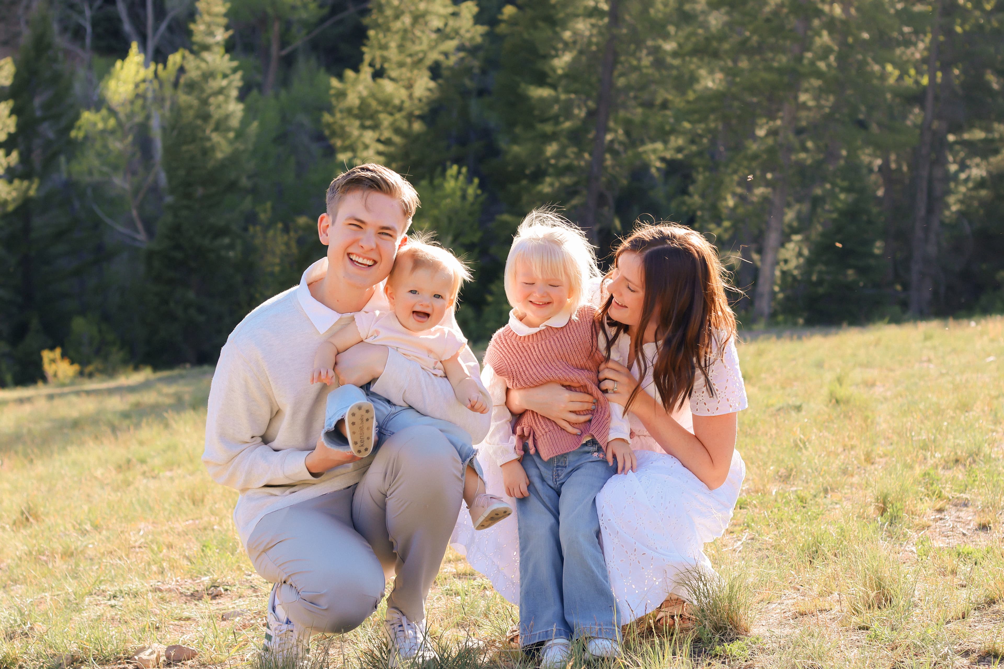 Couple portrait in golden hour light