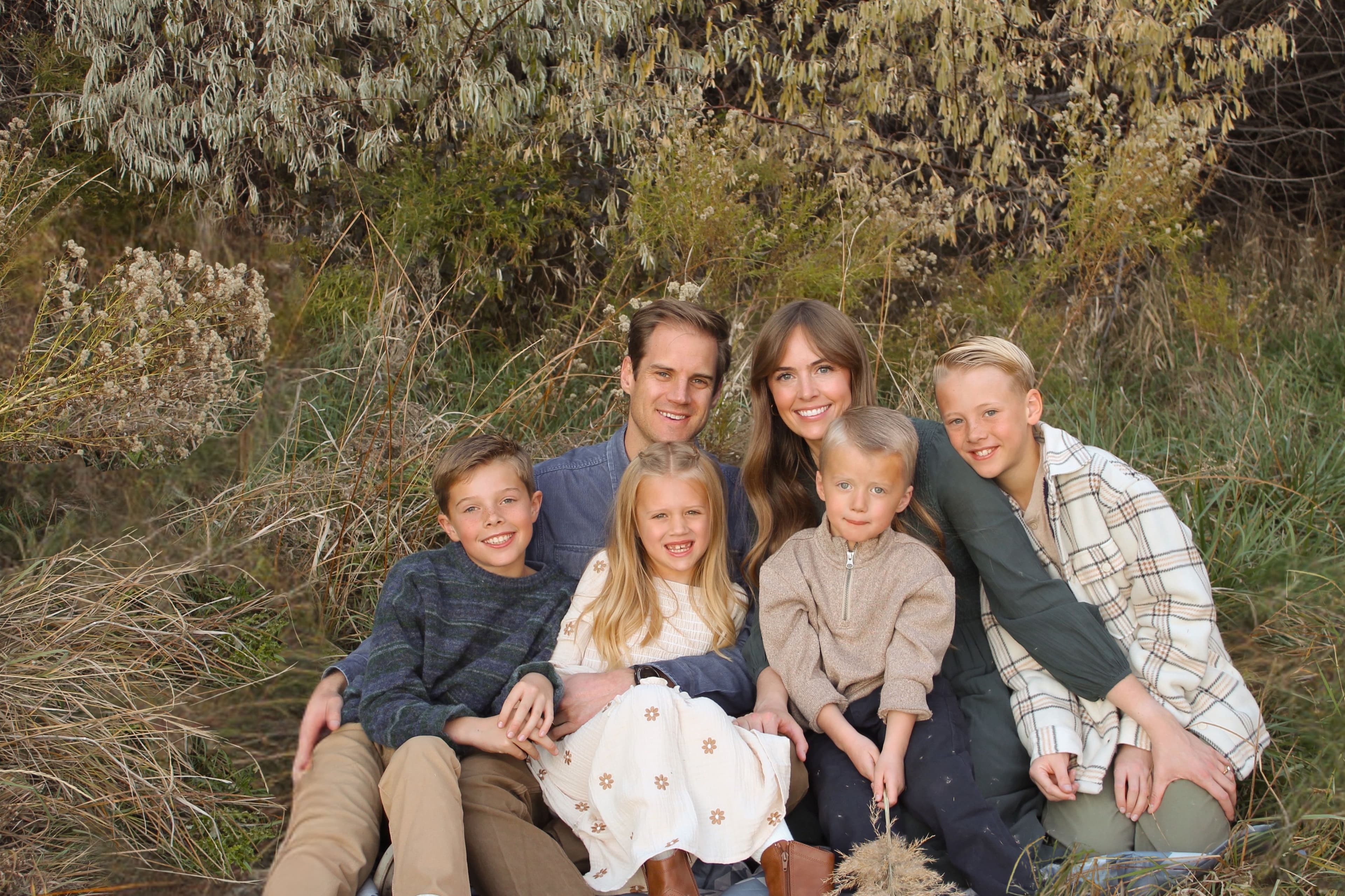 Family portrait in a natural park setting